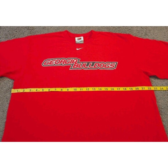 Vintage Y2K Nike University of Georgia Bulldogs Textured Red T-Shirt Men's L - Picture 6 of 7